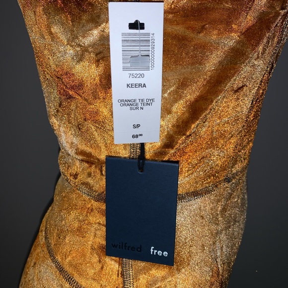 Aritzia Wilfred Free Keera Orange Tie Dye Dress - Picture 2 of 7